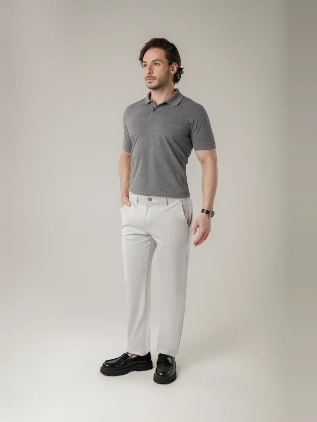 Calça casual de malha slim, KDU, referência 30122, vista principal