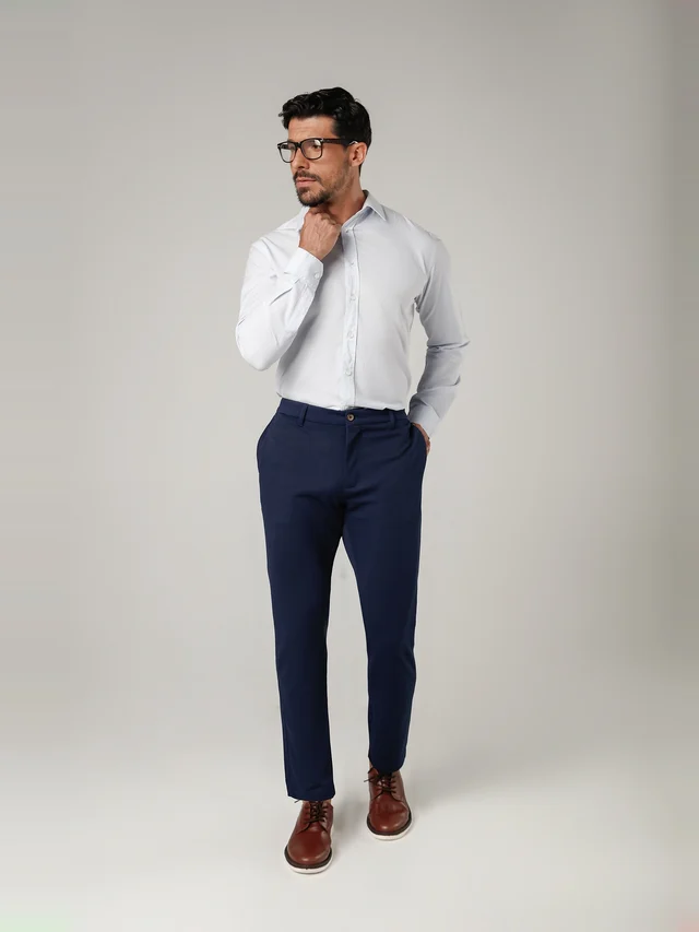 Calça casual de malha slim, KDU, referência 30126, vista principal