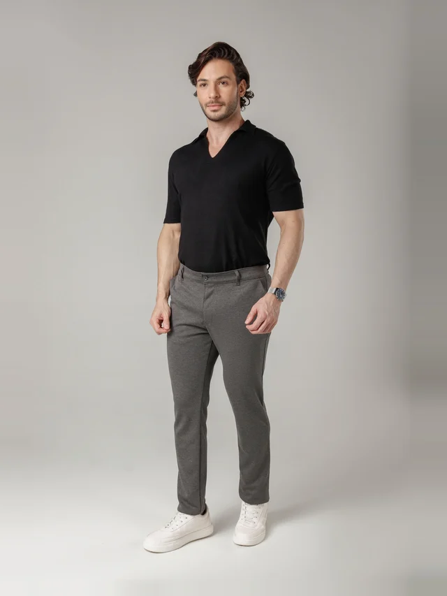 Calça casual de malha slim, KDU, referência 30135, vista principal