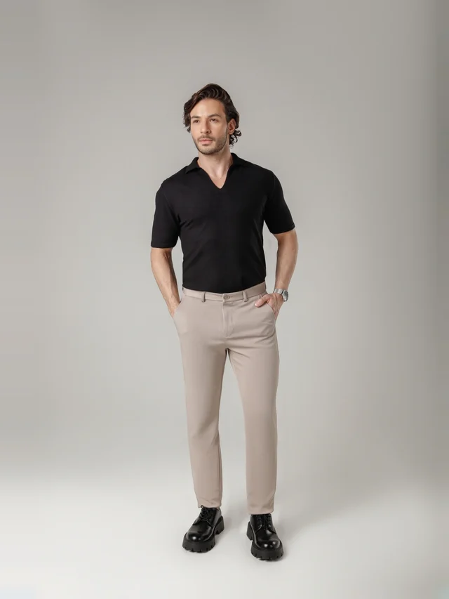 Calça casual de malha slim cropped, KDU, referência 902, vista principal